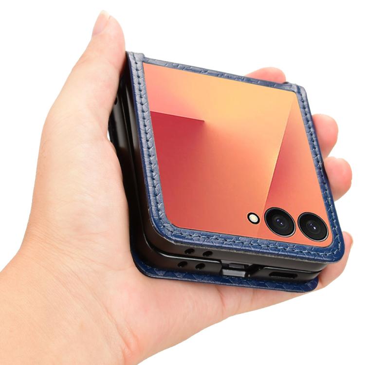 For Samsung Galaxy Z Flip7 5G Honeycomb Dot Texture Leather Phone Case