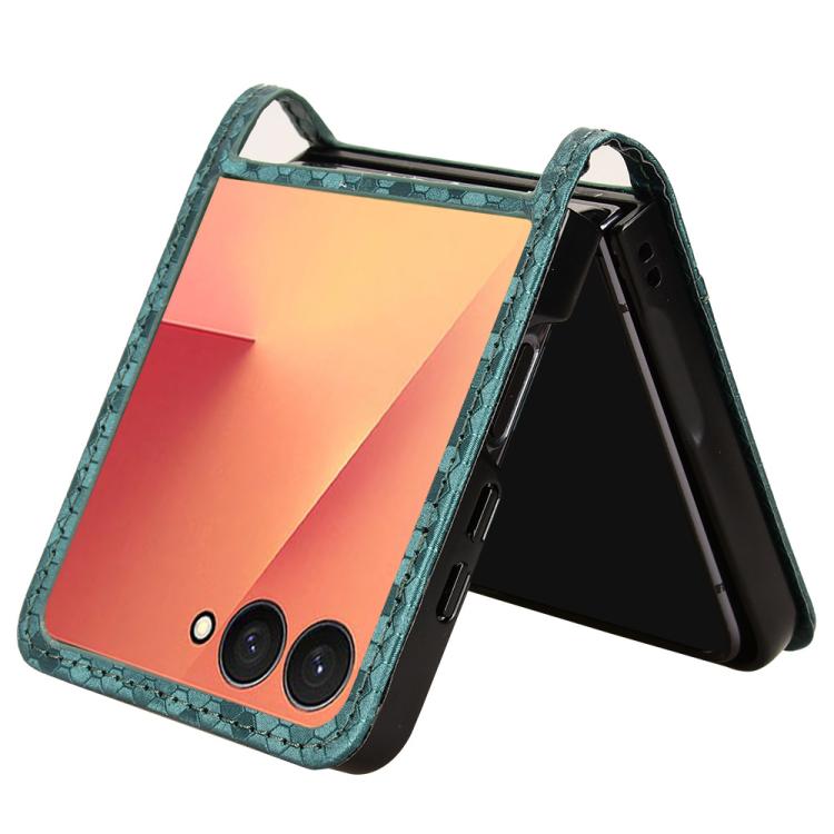 For Samsung Galaxy Z Flip7 5G Honeycomb Dot Texture Leather Phone Case