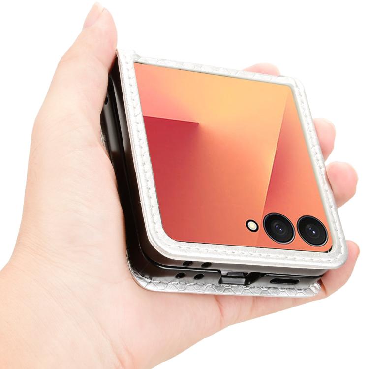 For Samsung Galaxy Z Flip7 5G Honeycomb Dot Texture Leather Phone Case