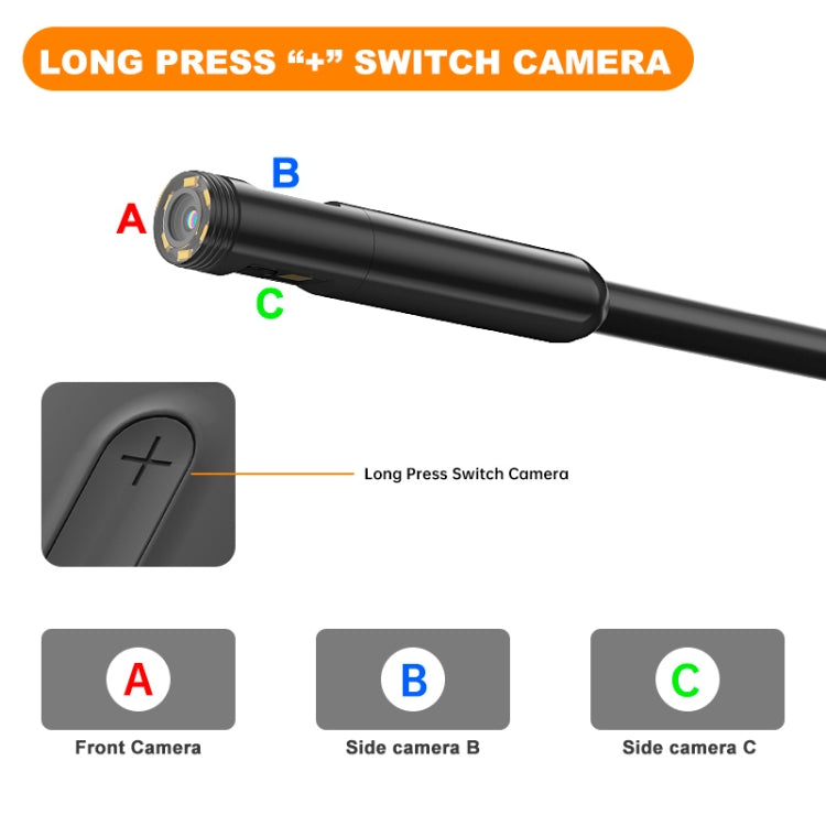 Y15 8mm Single Camera WiFi Connected Hard Cable HD Industrial Endoscope, Length:5m - Black