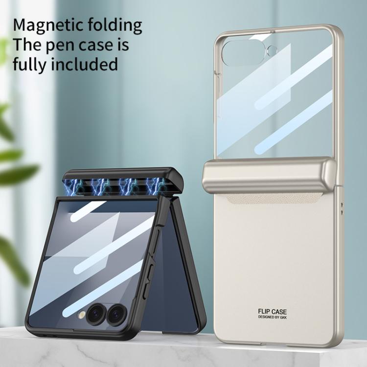 For Samsung Galaxy Z Flip7 5G GKK Integrated Magnetic Full Coverage Flip Phone Case with Pen Box+Pen