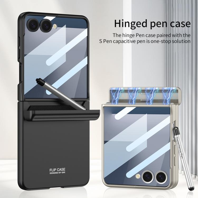 For Samsung Galaxy Z Flip7 5G GKK Integrated Magnetic Full Coverage Flip Phone Case with Pen Box+Pen