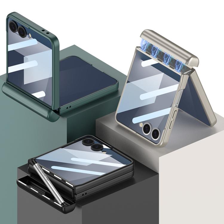 For Samsung Galaxy Z Flip7 5G GKK Integrated Magnetic Full Coverage Flip Phone Case with Pen Box+Pen