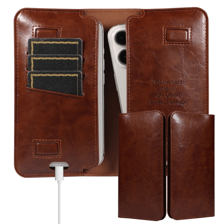 PU Flip Double Phone Card Slot Case, Size:15.7 x 9cm