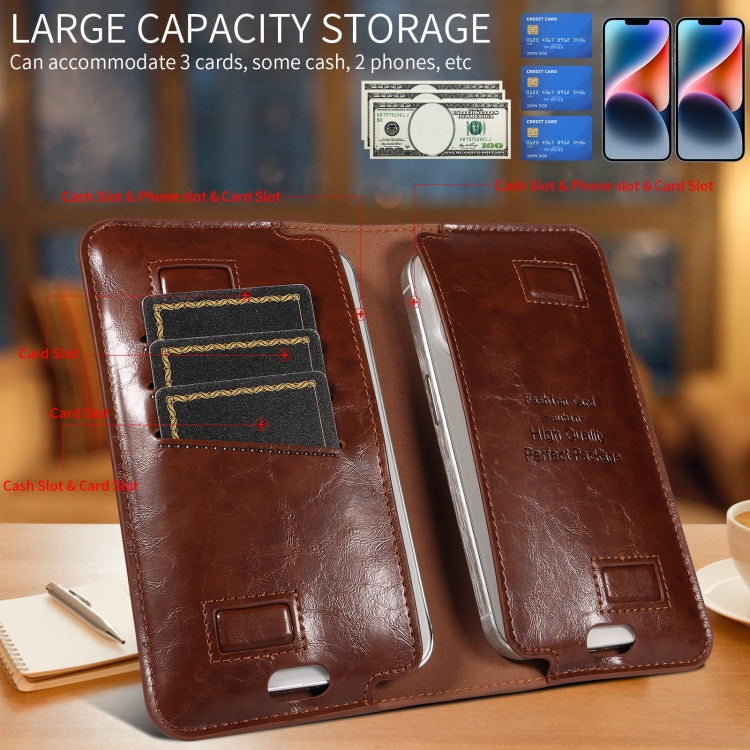 PU Flip Double Phone Card Slot Case, Size:15.7 x 9cm