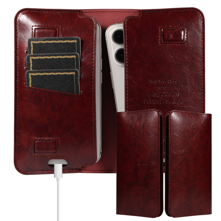 PU Flip Double Phone Card Slot Case, Size:17 x 9.5cm