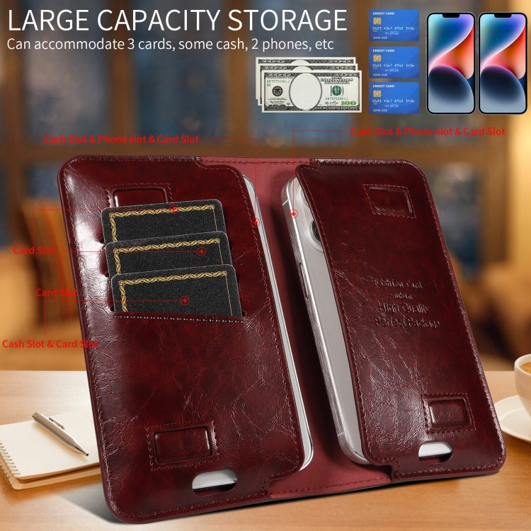 PU Flip Double Phone Card Slot Case, Size:17 x 9.5cm