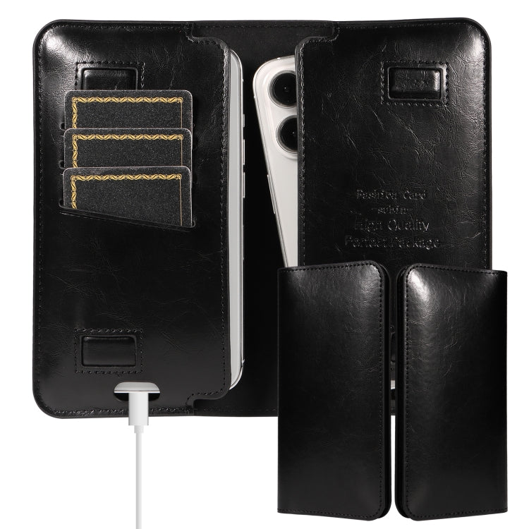PU Flip Double Phone Card Slot Case, Size:17 x 9.5cm