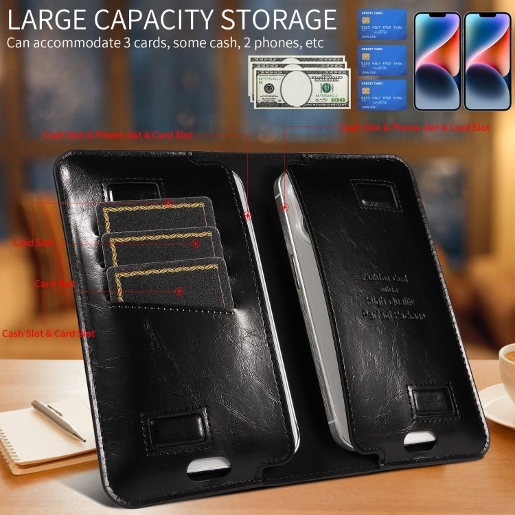 PU Flip Double Phone Card Slot Case, Size:17 x 9.5cm