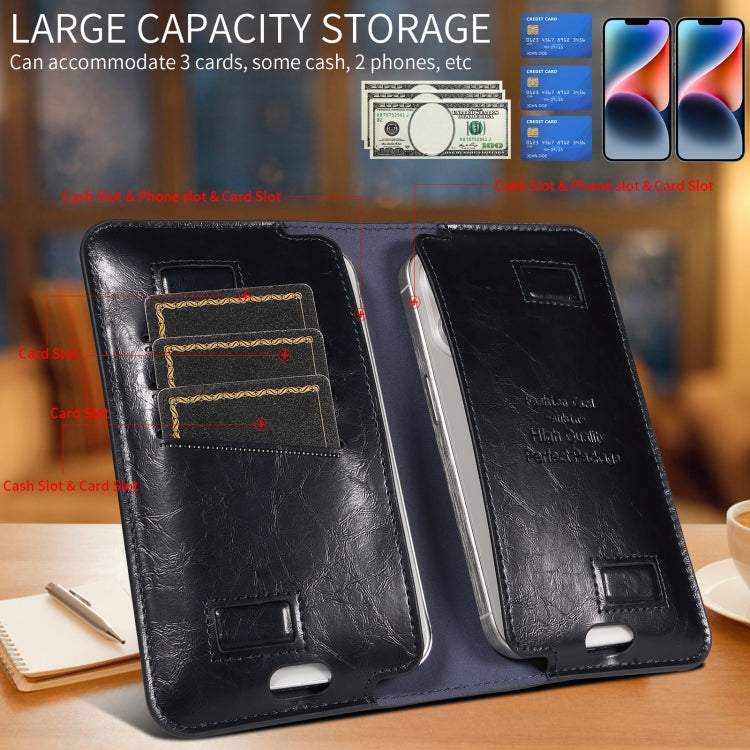 PU Flip Double Phone Card Slot Case, Size:19 x 11cm