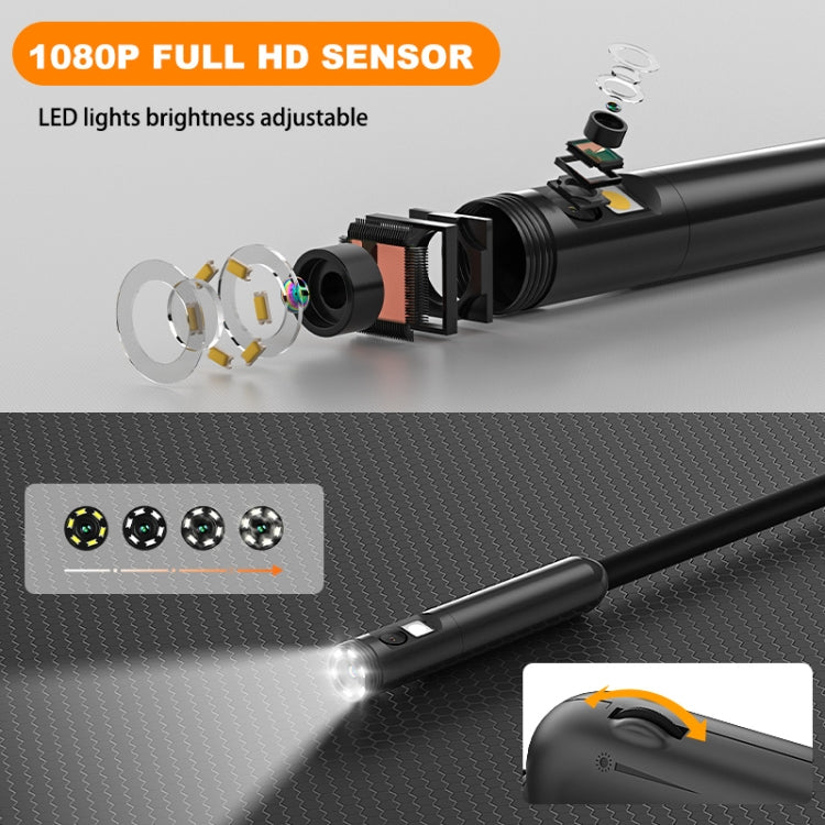 Y15 5.5mm Single Camera WiFi Connected Hard Cable HD Industrial Endoscope, Length:2m - Black