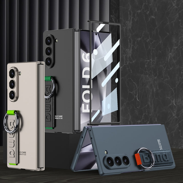 For Samsung Galaxy Z Fold6 GKK Integrated Big Hole Side Wrist Strap Ring Phone Case