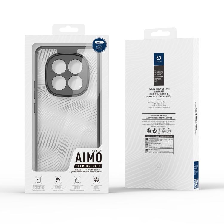 For Redmi Note 15 4G / 5G Global 164mm DUX DUCIS Aimo Series TPU + PC Frosted Feel Phone Case - Black