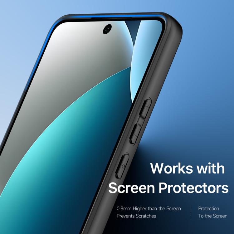 For Redmi Note 15 Pro 4G Global 163.2mm DUX DUCIS Aimo Series TPU + PC Frosted Feel Phone Case - Black