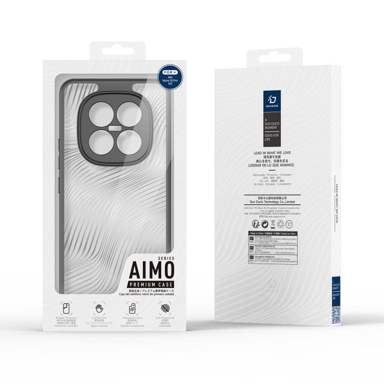 For Redmi Note 15 Pro 4G Global 163.2mm DUX DUCIS Aimo Series TPU + PC Frosted Feel Phone Case - Black