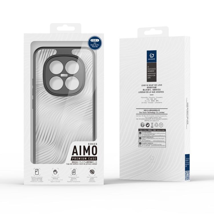 For Redmi Note 15 Pro+ 5G Global 163.3mm DUX DUCIS Aimo Series TPU + PC Frosted Feel Phone Case - Black