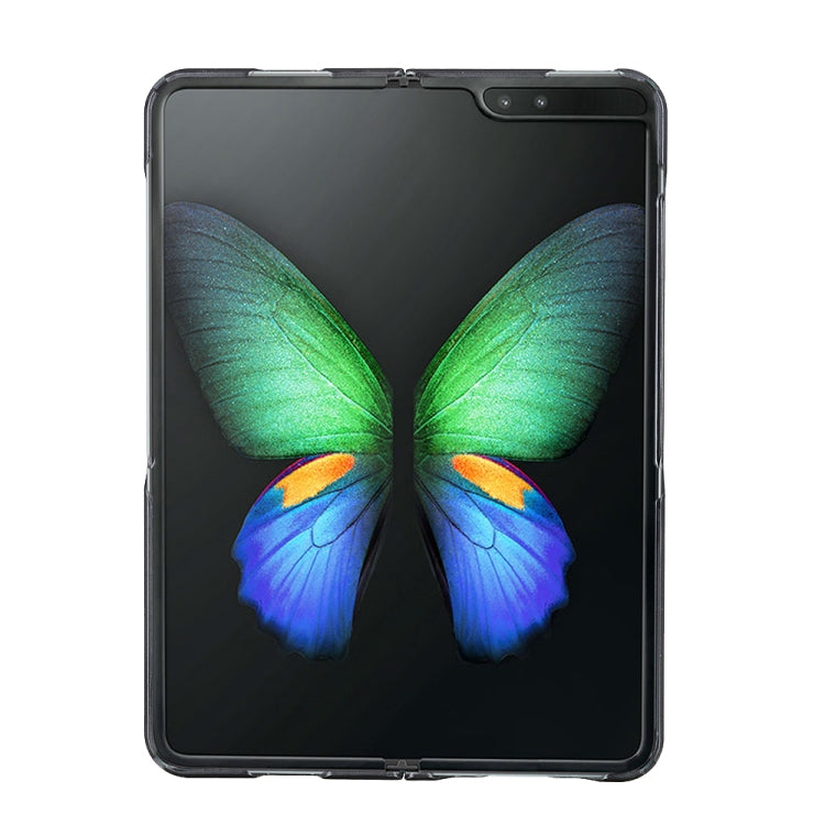 For Samsung Galaxy Fold 5G Hella Cross Texture Top-grain Leather + PC + TPU Shockproof Protective Case(Black)