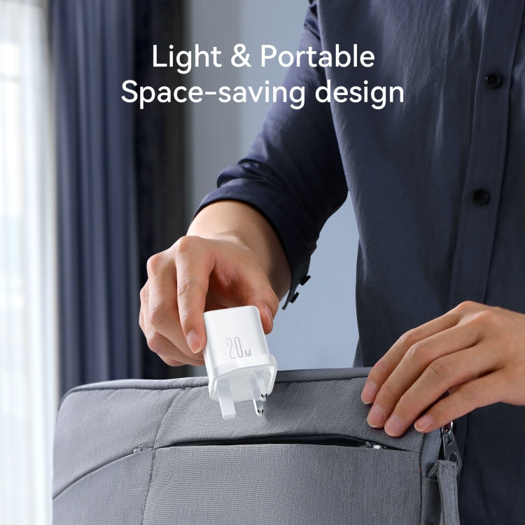 JOYROOM JR-TCF20 PD20W USB-C / Type-C Port Charger, Plug:UK Plug - White