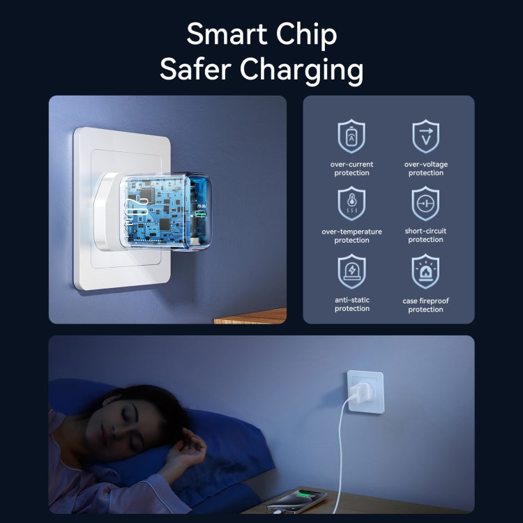 JOYROOM JR-TCF20 PD20W USB-C / Type-C Port Charger, Plug:UK Plug - White