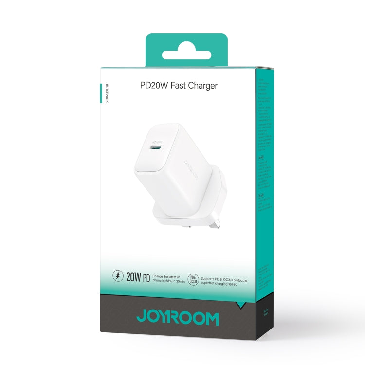 JOYROOM JR-TCF20 PD20W USB-C / Type-C Port Charger, Plug:UK Plug - White