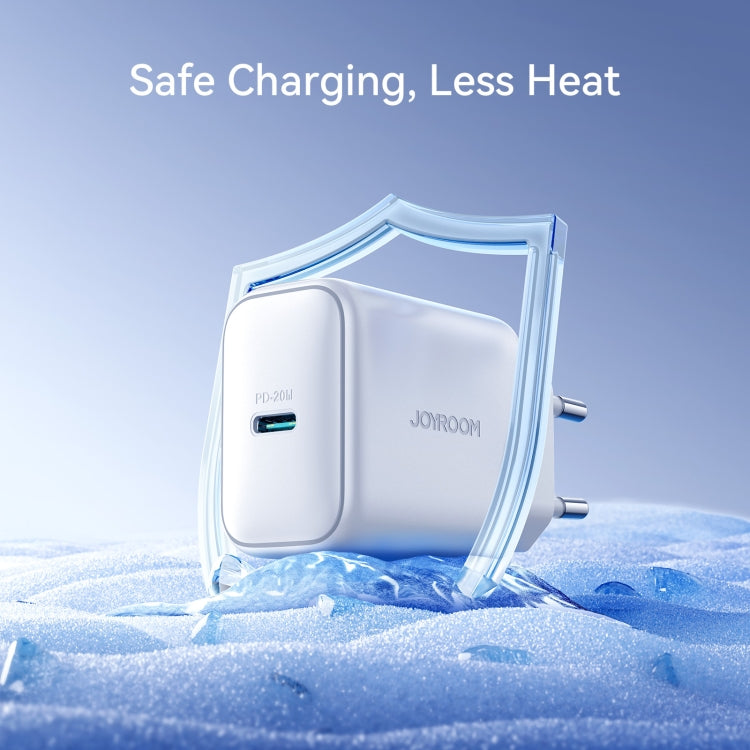JOYROOM JR-TCF20 PD20W Type-C Port Charger Kit with Type-C to Type-C Cable, Plug:EU Plug - White