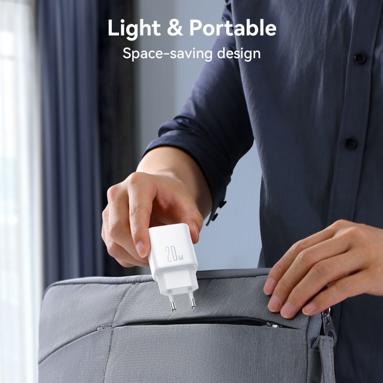 JOYROOM JR-TCF21 20W Dual Ports USB + Type-C Charger, Plug:EU Plug - White