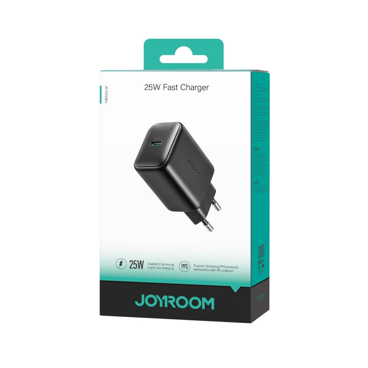 JOYROOM JR-TCF23 25W USB-C / Type-C Port Fast Charger, Plug:EU Plug - Black