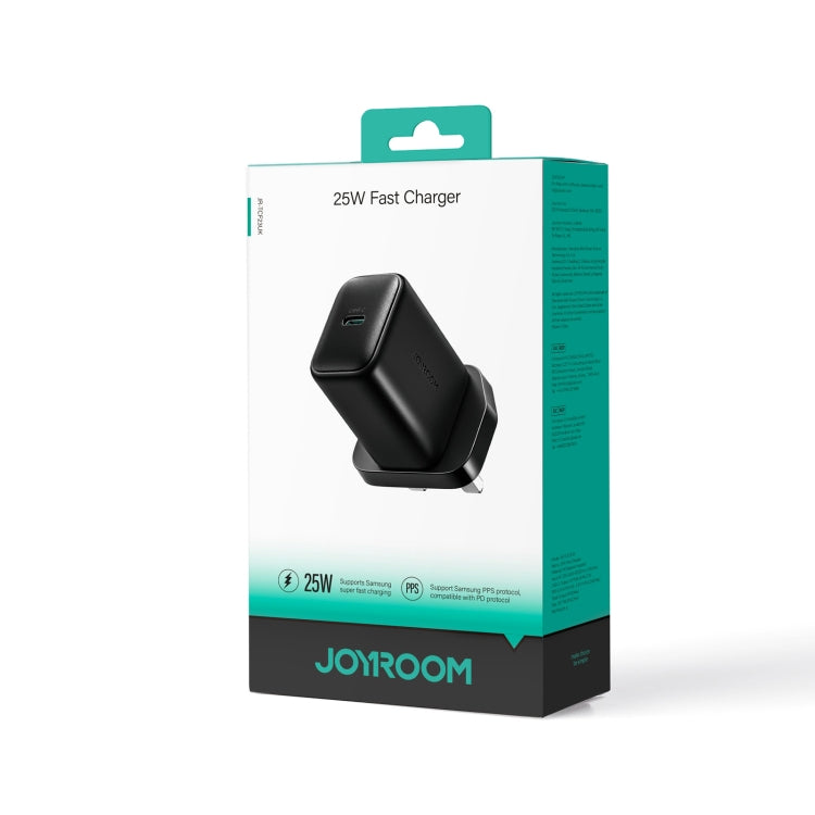 JOYROOM JR-TCF23 25W USB-C / Type-C Port Fast Charger, Plug:UK Plug - Black