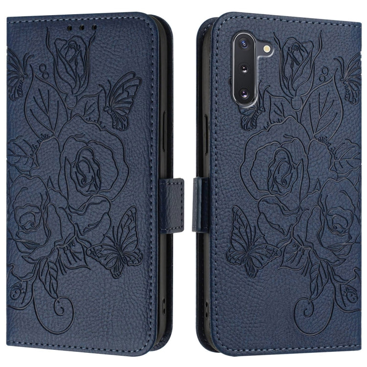 For Samsung Galaxy Note10 Embossed Rose RFID Anti-theft Leather Phone Case