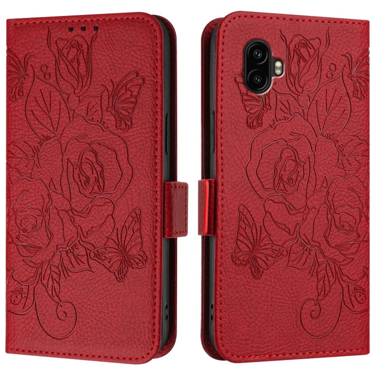 For Samsung Galaxy Xcover6 Pro Embossed Rose RFID Anti-theft Leather Phone Case