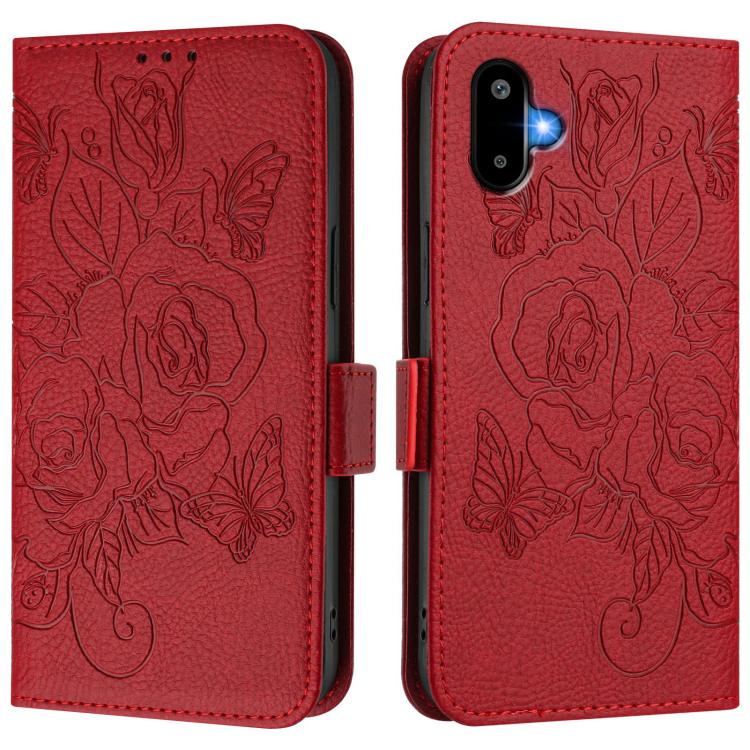 For Samsung Galaxy F06 5G / M06 5G Embossed Rose RFID Anti-theft Leather Phone Case