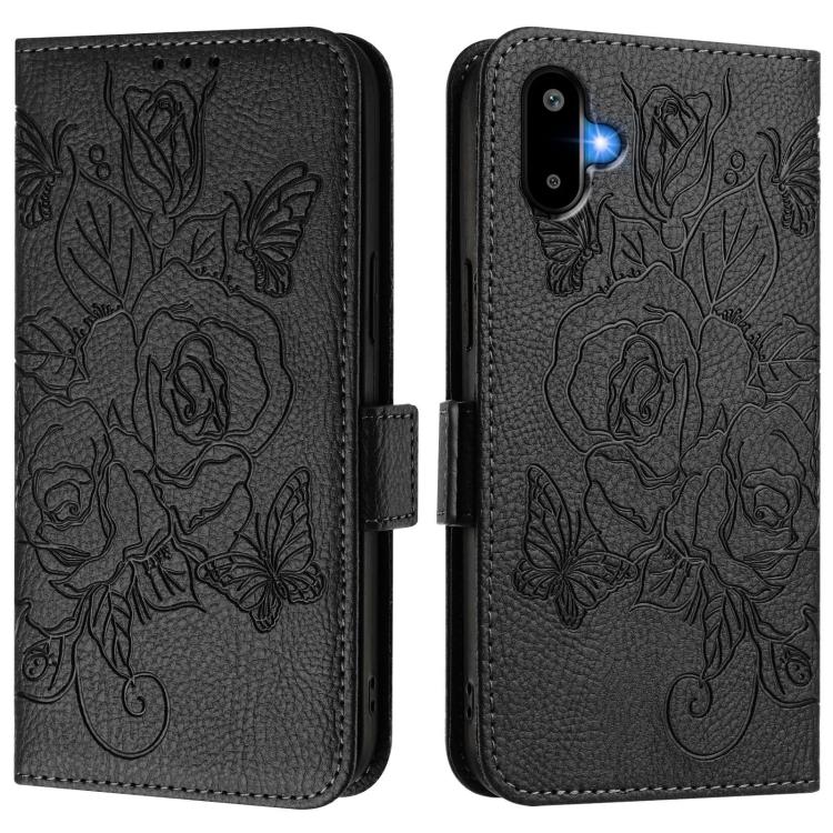 For Samsung Galaxy F06 5G / M06 5G Embossed Rose RFID Anti-theft Leather Phone Case