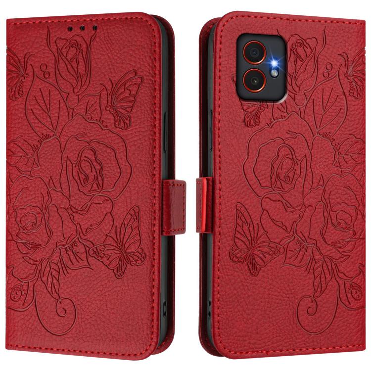For Samsung Galaxy XCover7 Pro Embossed Rose RFID Anti-theft Leather Phone Case