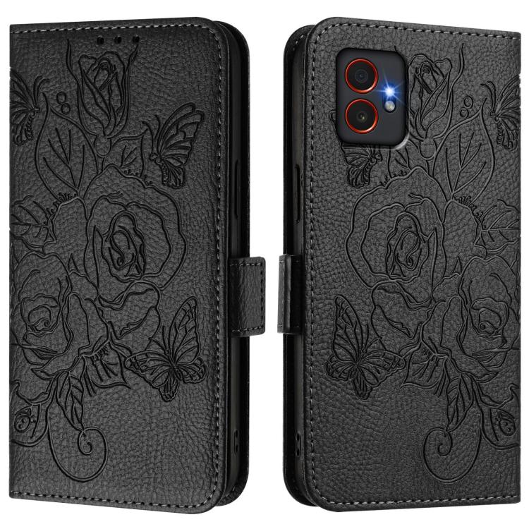 For Samsung Galaxy XCover7 Pro Embossed Rose RFID Anti-theft Leather Phone Case