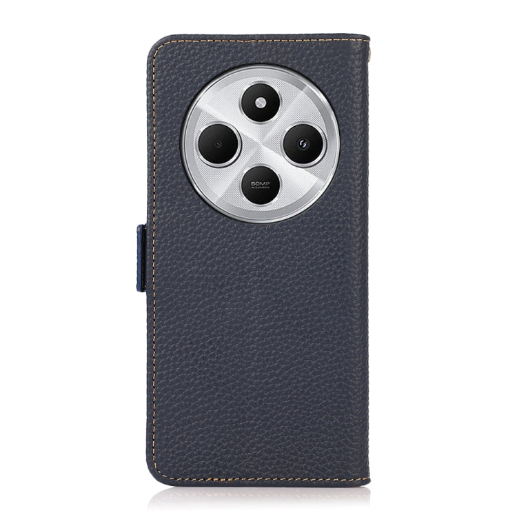 For Redmi 14C 4G KHAZNEH Side-Magnetic Litchi Genuine Leather RFID Phone Case