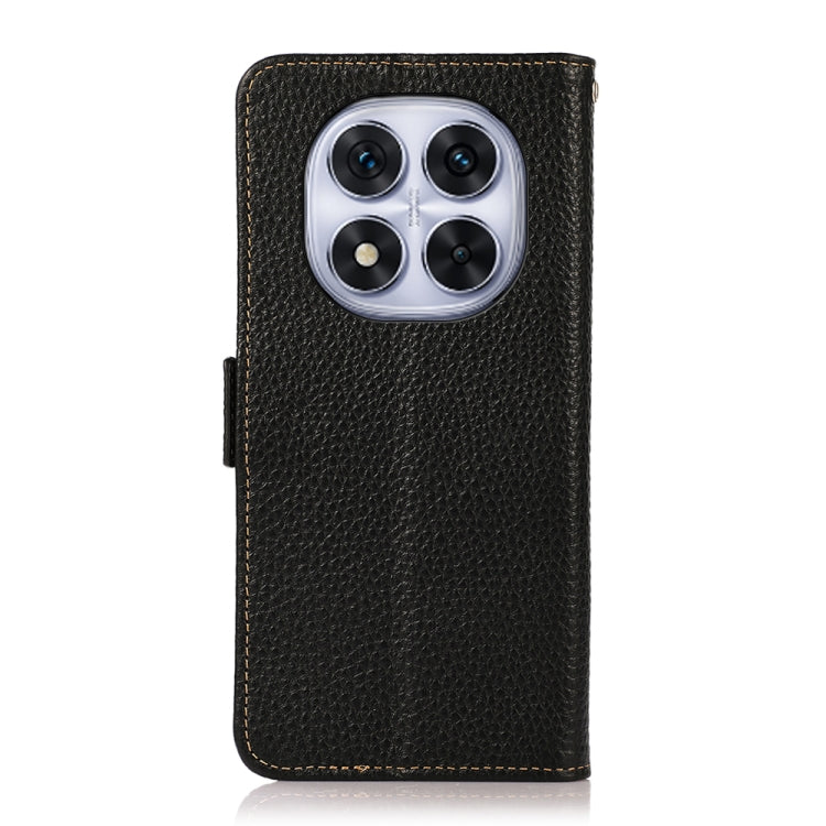 For Redmi Note 14 Pro 5G KHAZNEH Side-Magnetic Litchi Genuine Leather RFID Phone Case