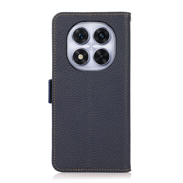 For Redmi Note 14 Pro 5G KHAZNEH Side-Magnetic Litchi Genuine Leather RFID Phone Case