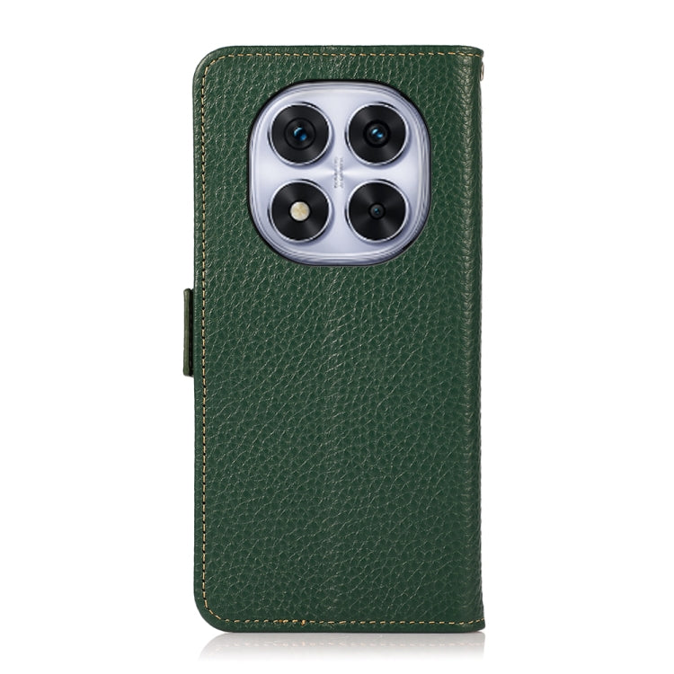 For Redmi Note 14 Pro 5G KHAZNEH Side-Magnetic Litchi Genuine Leather RFID Phone Case