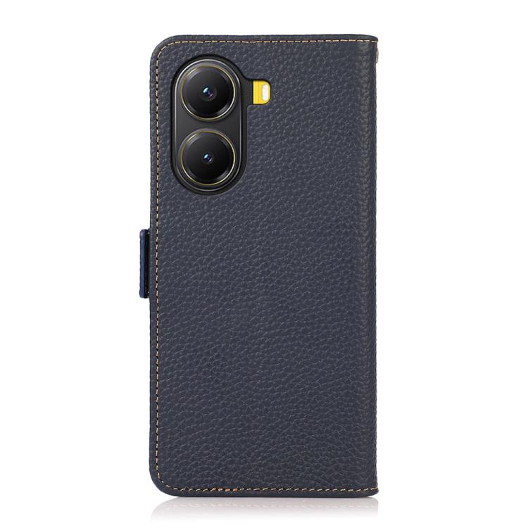 For Redmi Turbo 4 / Poco X7 Pro KHAZNEH Side-Magnetic Litchi Genuine Leather RFID Phone Case