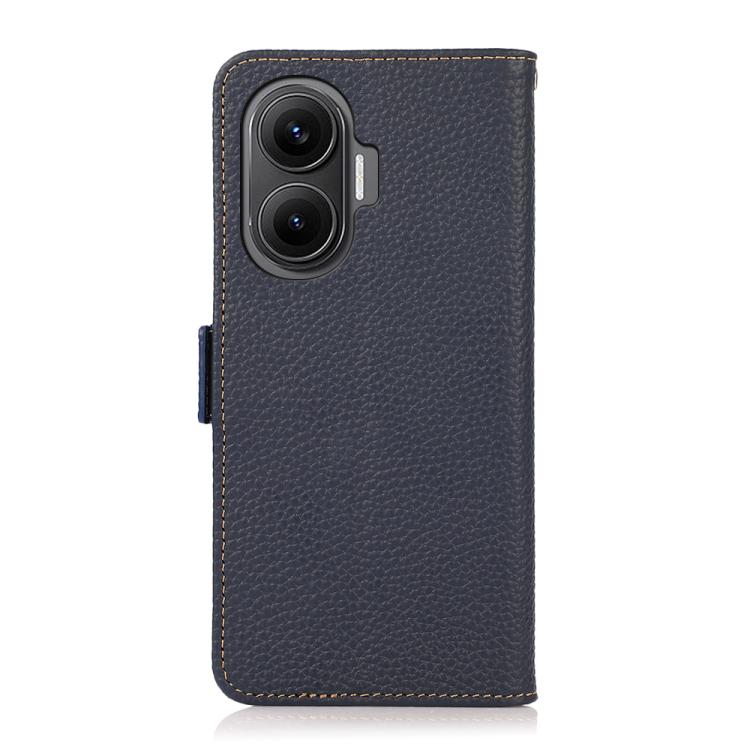 For Redmi Turbo 4 Pro KHAZNEH Side-Magnetic Litchi Genuine Leather RFID Phone Case