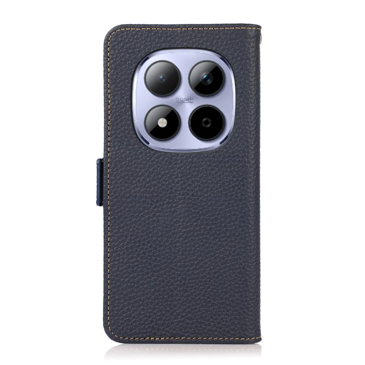 For Redmi Note 15 Pro+ 5G Global 163.3mm KHAZNEH Side-Magnetic Litchi Genuine Leather RFID Phone Case