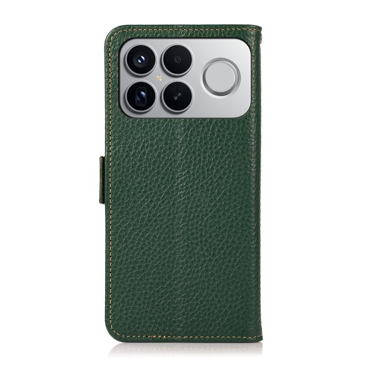 For Redmi K90 Pro Max/Poco F8 Ultra KHAZNEH Side-Magnetic Litchi Genuine Leather RFID Phone Case