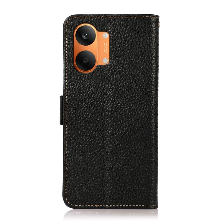 For Redmi Turbo 5 Max 5G / Poco X8 Pro Max 5G KHAZNEH Side-Magnetic Litchi Genuine Leather RFID Phone Case