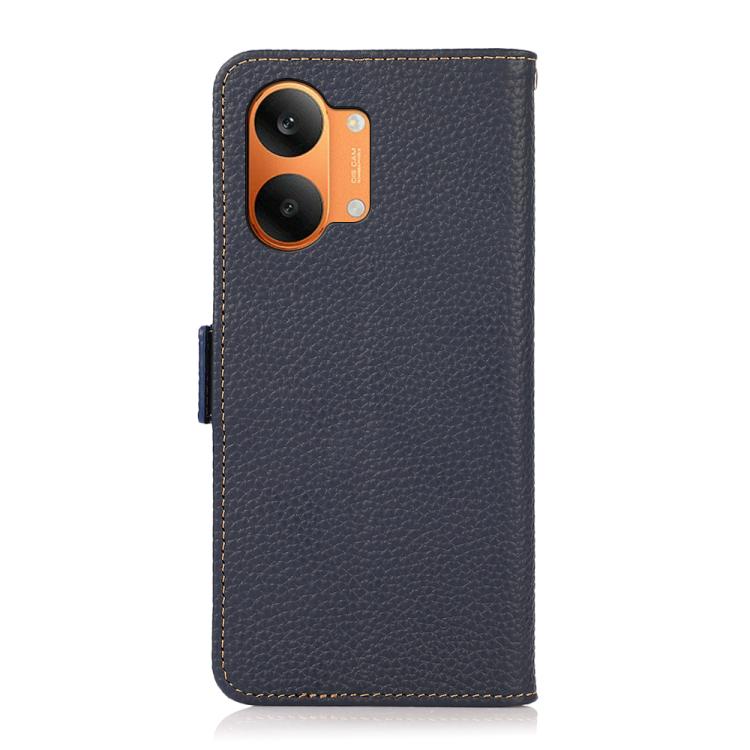 For Redmi Turbo 5 Max 5G / Poco X8 Pro Max 5G KHAZNEH Side-Magnetic Litchi Genuine Leather RFID Phone Case