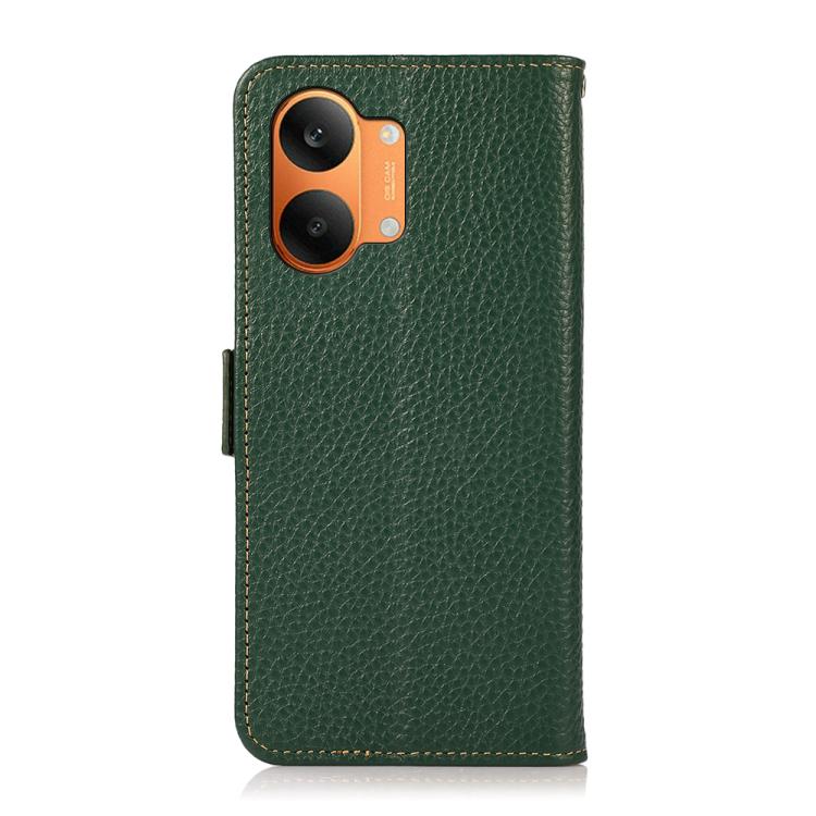 For Redmi Turbo 5 Max 5G / Poco X8 Pro Max 5G KHAZNEH Side-Magnetic Litchi Genuine Leather RFID Phone Case