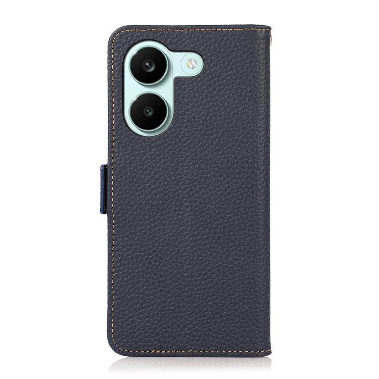 For Redmi Turbo 5 5G / Poco X8 Pro 5G KHAZNEH Side-Magnetic Litchi Genuine Leather RFID Phone Case