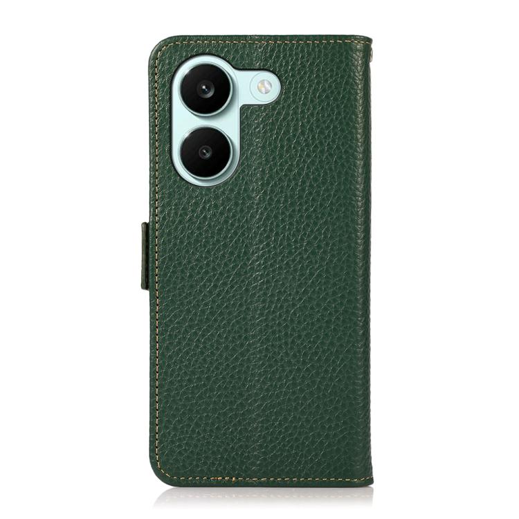 For Redmi Turbo 5 5G / Poco X8 Pro 5G KHAZNEH Side-Magnetic Litchi Genuine Leather RFID Phone Case