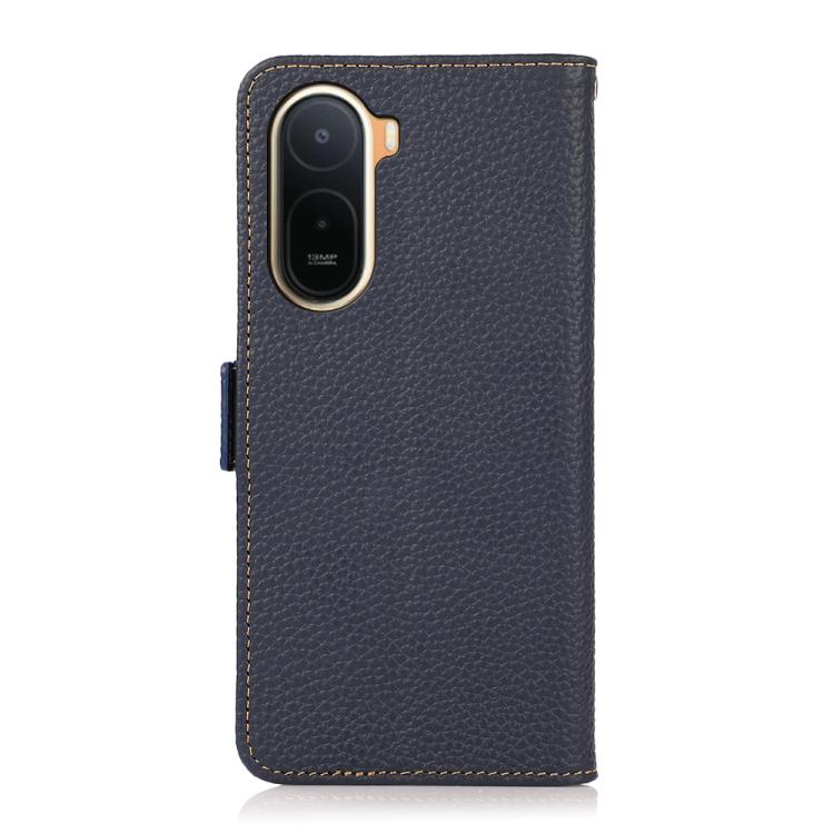 For Redmi A7 Pro 171mm / Poco C85x 5G KHAZNEH Side-Magnetic Litchi Genuine Leather RFID Phone Case