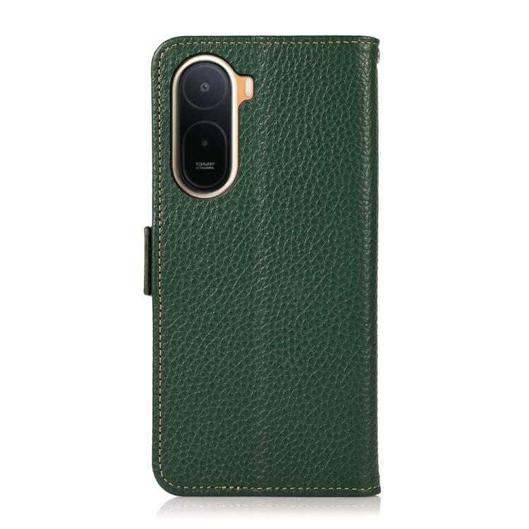 For Redmi A7 Pro 171mm / Poco C85x 5G KHAZNEH Side-Magnetic Litchi Genuine Leather RFID Phone Case
