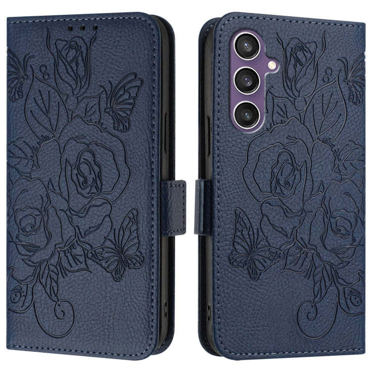 For Samsung Galaxy S23 FE 5G Embossed Rose RFID Anti-theft Leather Phone Case
